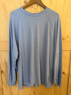 Aerie Cozy Long Sleeve Oversized
Boyfriend T-Shirt Monaco Blue Large